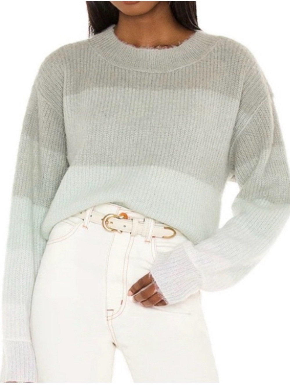 Free People autumn sky cloud combo crewneck sweater